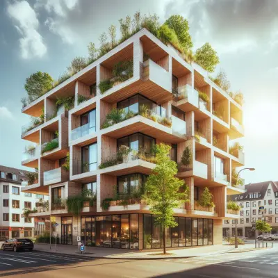 AI-generierter Entwurf für ein Wohngebäude mit Gewerbeflächen in Holzhybridbauweise